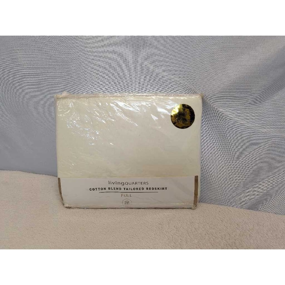 Living Quarters Full Tailored Bedskirt Cotton Blend Bone Solid Dust Ruffle
